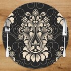 Sousplat Em Mdf Com Estampa Arabesco Bege