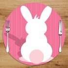 Sousplat Em Mdf Com Estampa Coelho Da Páscoa De Costas