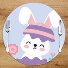 Sousplat Em Mdf Com Estampa Coelho Da Páscoa Ovo Rosa E Lilás