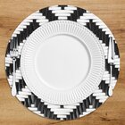 Sousplat Em Mdf Com Estampa De Vime Preto E Branco