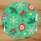 Sousplat Em Mdf Com Estampa Enfeites De Natal Verde