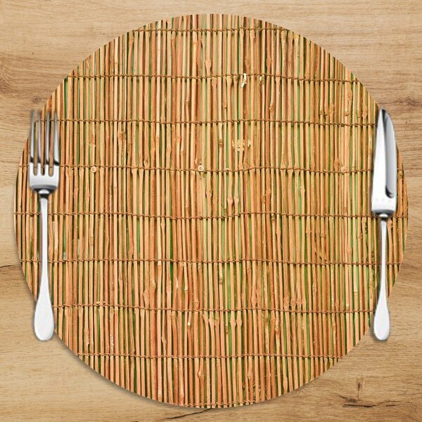 Sousplat Em Mdf Com Estampa Esteira De Bambu