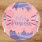 Sousplat Em Mdf Com Estampa Feliz Páscoa Ovo Lilás