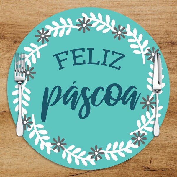 Sousplat Em Mdf Com Estampa Feliz Páscoa Ramo De Flores