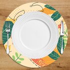 Sousplat Em Mdf Com Estampa Folhas Coloridas