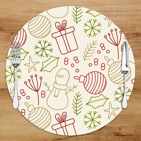 Sousplat Em Mdf Com Estampa Natal Enfeites Diversos