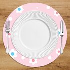 Sousplat Em Mdf Com Estampa Ovos De  Páscoa Azul E Rosa