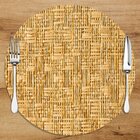 Sousplat Em Mdf Com Estampa Palha Geométrica