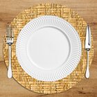 Sousplat Em Mdf Com Estampa Palha Geométrica