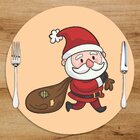 Sousplat Em Mdf Com Estampa Papai Noel E Saco De Presentes