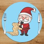 Sousplat Em Mdf Com Estampa Papai Noel Lendo Lista De Present