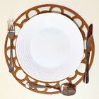 Sousplat Em Mdf Cru Arabesco 35cm - Mdf 3mm - Kit C/ 12 Unid.