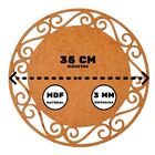 Sousplat Em Mdf Cru Arabesco 35cm - Mdf 3mm - Kit C/ 12 Unid.