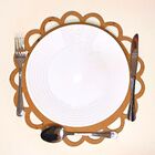 Sousplat Em Mdf Cru Arabesco 35cm - Mdf 3mm - Kit C/ 12 Unid.