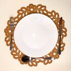 Sousplat Em Mdf Cru Arabesco 35cm - Mdf 3mm - Kit C/ 6 Unid.