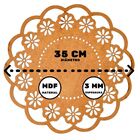 Sousplat Em Mdf Cru Arabesco 35cm - Mdf 3mm - Kit C/ 6 Unid.