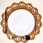 Sousplat Em Mdf Cru Arabesco 40cm - Mdf 3mm - Kit C/ 6 Unid.