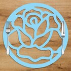 Sousplat Em Mdf Flor Vazada Azul 35x35cm