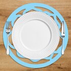 Sousplat Em Mdf Flor Vazada Azul 35x35cm