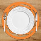 Sousplat Em Mdf Flor Vazada Laranja 35x35cm