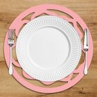 Sousplat Em Mdf Flor Vazada Rosa 35x35cm