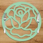 Sousplat Em Mdf Flor Vazada Verde 35x35cm