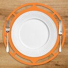 Sousplat Em Mdf Laranja Borda Vazada Detalhada 35x35cm