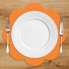 Sousplat Em Mdf Laranja Com Formato De Flor 35x35cm