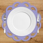 Sousplat Em Mdf Lilás  Com Borda Vazada Ondulada 35x35cm