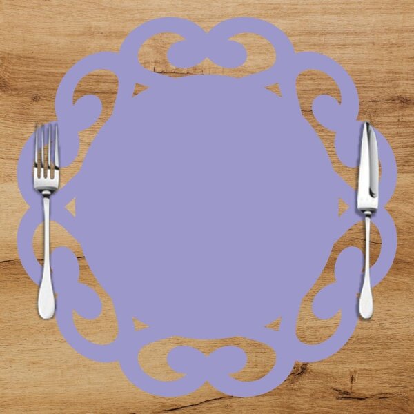 Sousplat Em Mdf Lilás Borda Vazada 35x35cm