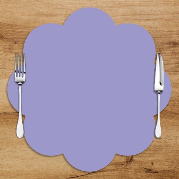 Sousplat Em Mdf Lilás Com Formato De Flor 35x35cm