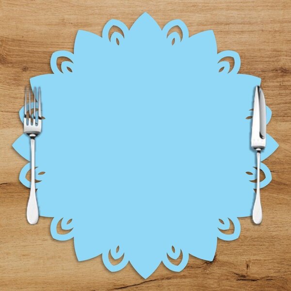 Sousplat Em Mdf Mandala Simétrico Azul  35x35cm