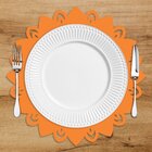 Sousplat Em Mdf Mandala Simétrico Laranja  35x35cm