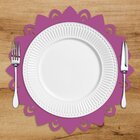 Sousplat Em Mdf Mandala Simétrico Roxo  35x35cm