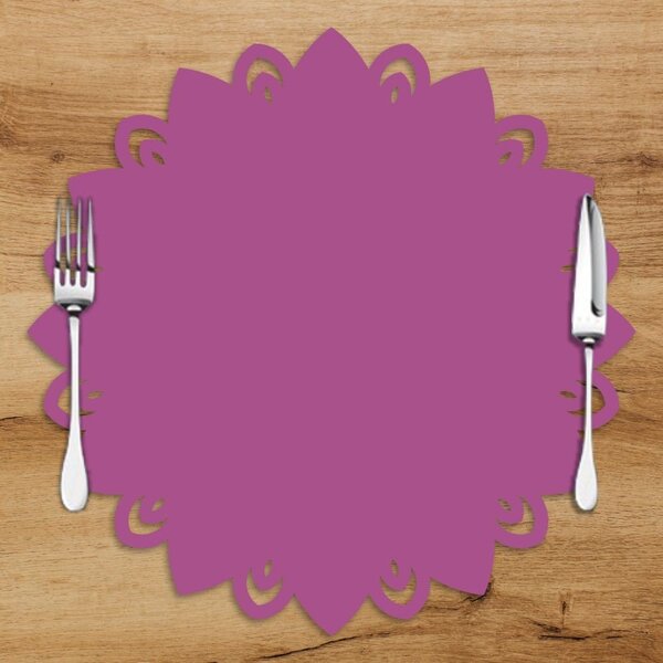 Sousplat Em Mdf Mandala Simétrico Roxo  35x35cm