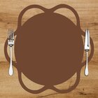 Sousplat Em Mdf Marrom Borda Ondulada 35x35cm