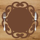 Sousplat Em Mdf Marrom Borda Vazada 35x35cm