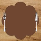 Sousplat Em Mdf Marrom Com Formato De Flor 35x35cm