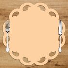 Sousplat Em Mdf Pêssego  Com Borda Vazada Ondulada 35x35cm