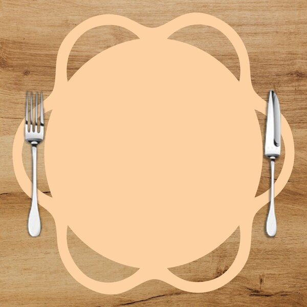 Sousplat Em Mdf Pêssego Borda Ondulada 35x35cm