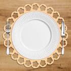 Sousplat Em Mdf Pêssego Com Borda De Flor 35x35cm