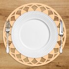 Sousplat Em Mdf Pêssego Mandala Com Borda Vazada  35x35cm