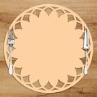 Sousplat Em Mdf Pêssego Mandala Com Borda Vazada  35x35cm