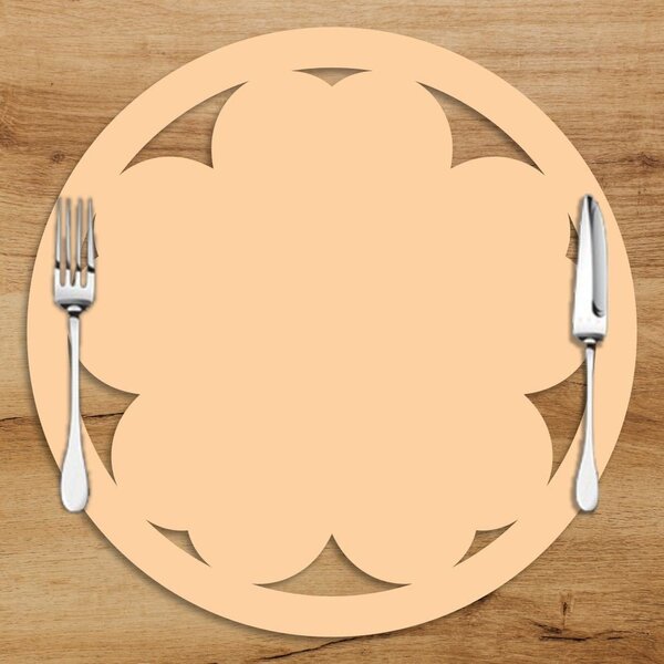 Sousplat Em Mdf Pêssego Vazado Flor 35x35cm