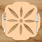 Sousplat Em Mdf Pêssego Vazado Pétalas 35x35cm