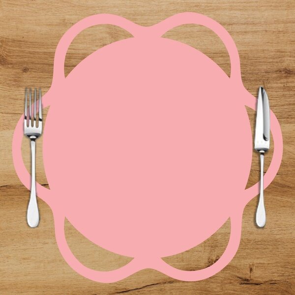 Sousplat Em Mdf Rosa Borda Ondulada 35x35cm