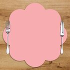 Sousplat Em Mdf Rosa Com Formato De Flor 35x35cm