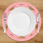 Sousplat Em Mdf Rosa Vazado Flor 35x35cm