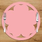 Sousplat Em Mdf Rosa Vazado Flor 35x35cm