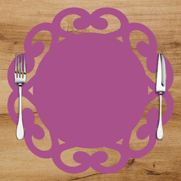 Sousplat Em Mdf Roxo Borda Vazada 35x35cm